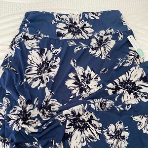 Blue and White Flower Maxi Skirt